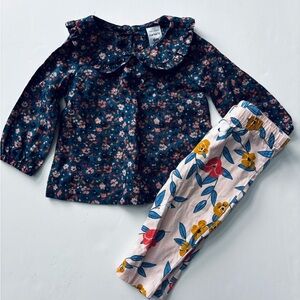 Carter's Floral set in Navy and Pink